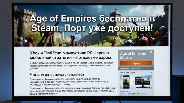 Age of Empires бесплатно в Steam. Порт уже доступен!